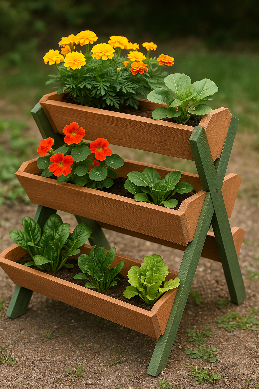 3-Tier Vertical Raised Garden Bed Planter, 5 Box DIY Plans for Vegetable | Flower Gardening Picket Fence Multi-Tier Flower | Herb Box Design
