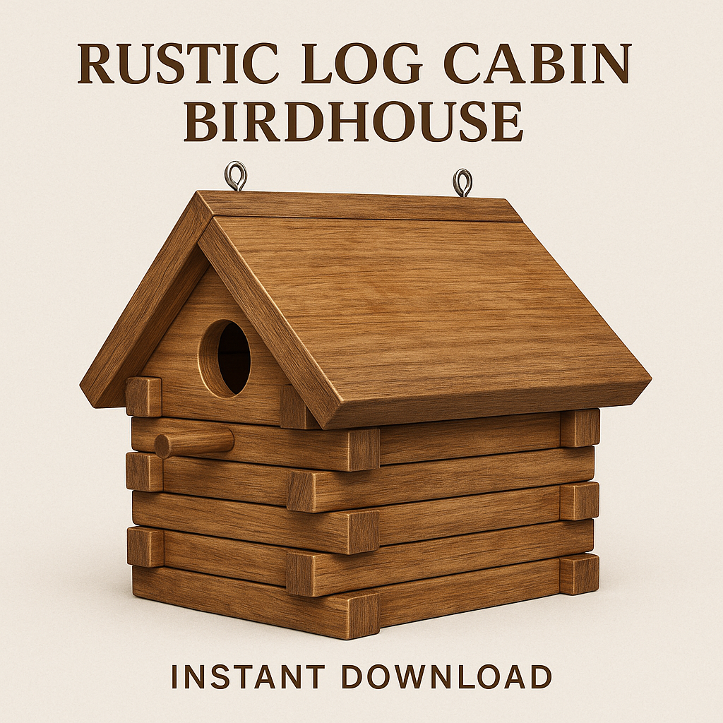 Rustic Log Cabin Birdhouse Plans PDF – 25 Page DIY Woodworking Guide, Beginner Friendly, Instant Download Printable Garden Project