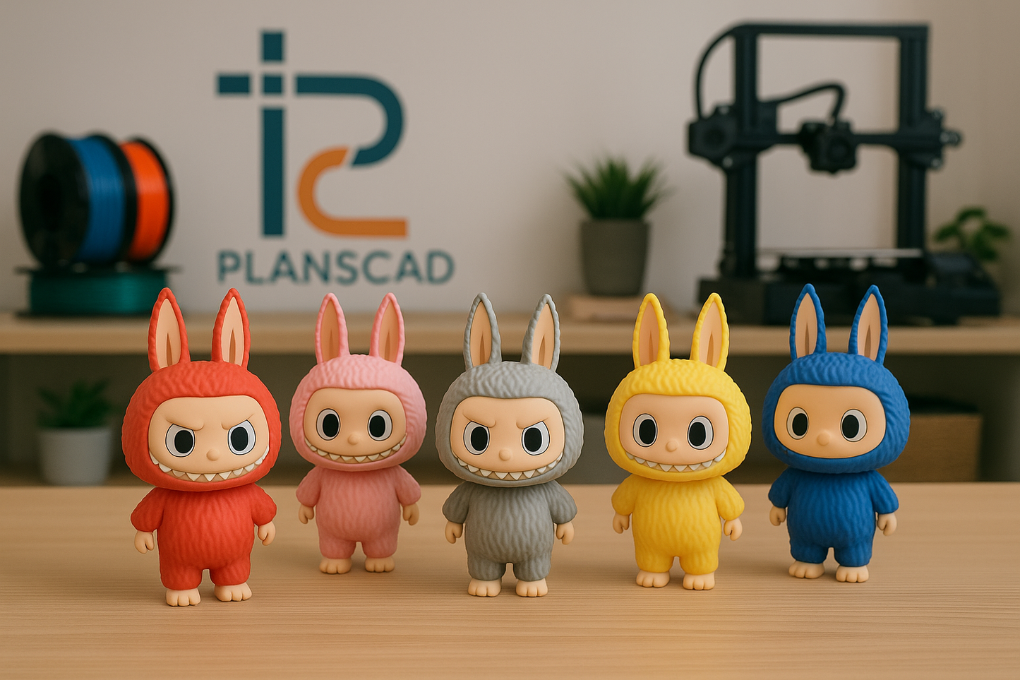 Labubu-Inspired 3D Printable Character Kit (13‑Part STL + 3MF)