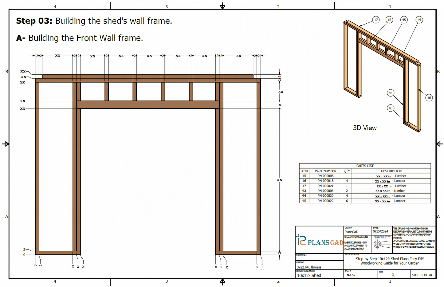 10x12 Shed Plans PDF – DIY Backyard Storage Shed with Cut List (Instant Download)
