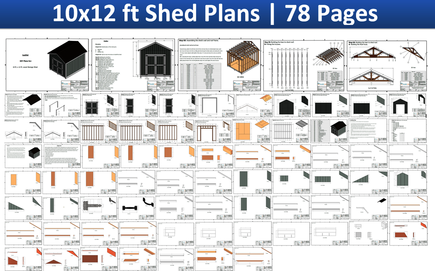 10x12 Shed Plans PDF – DIY Backyard Storage Shed with Cut List (Instant Download)