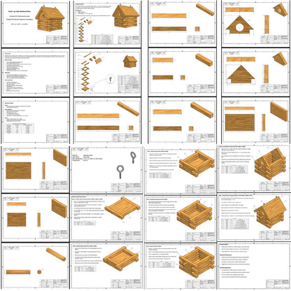 Rustic Log Cabin Birdhouse Plans PDF – 25 Page DIY Woodworking Guide, Beginner Friendly, Instant Download Printable Garden Project