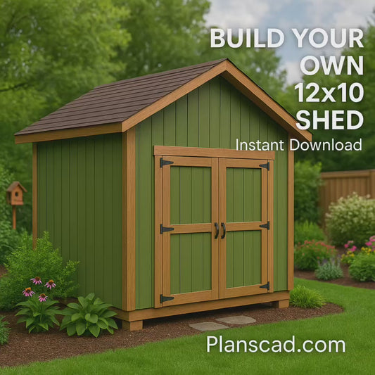 10x12 Shed Plans PDF – DIY Backyard Storage Shed with Cut List (Instant Download)