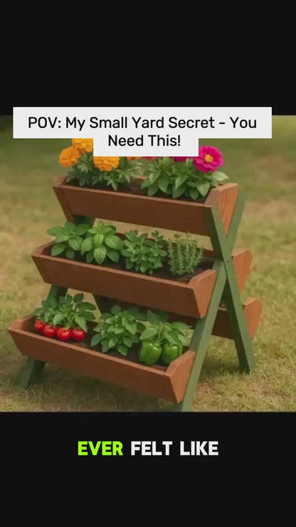3-Tier Vertical Raised Garden Bed Planter, 5 Box DIY Plans for Vegetable | Flower Gardening Picket Fence Multi-Tier Flower | Herb Box Design