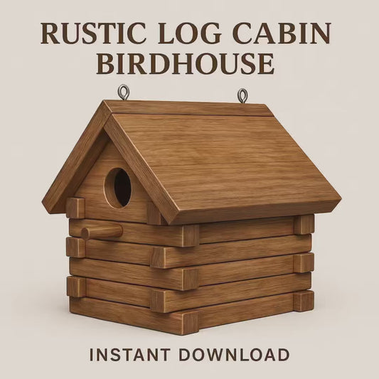 Rustic Log Cabin Birdhouse Plans PDF – 25 Page DIY Woodworking Guide, Beginner Friendly, Instant Download Printable Garden Project